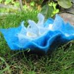 Bright Blue Merino Flower