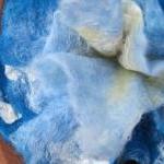 Bright Blue Merino Flower