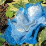 Bright Blue Merino Flower
