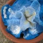 Bright Blue Merino Flower