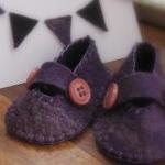 Purple Baby Booties - Merin..